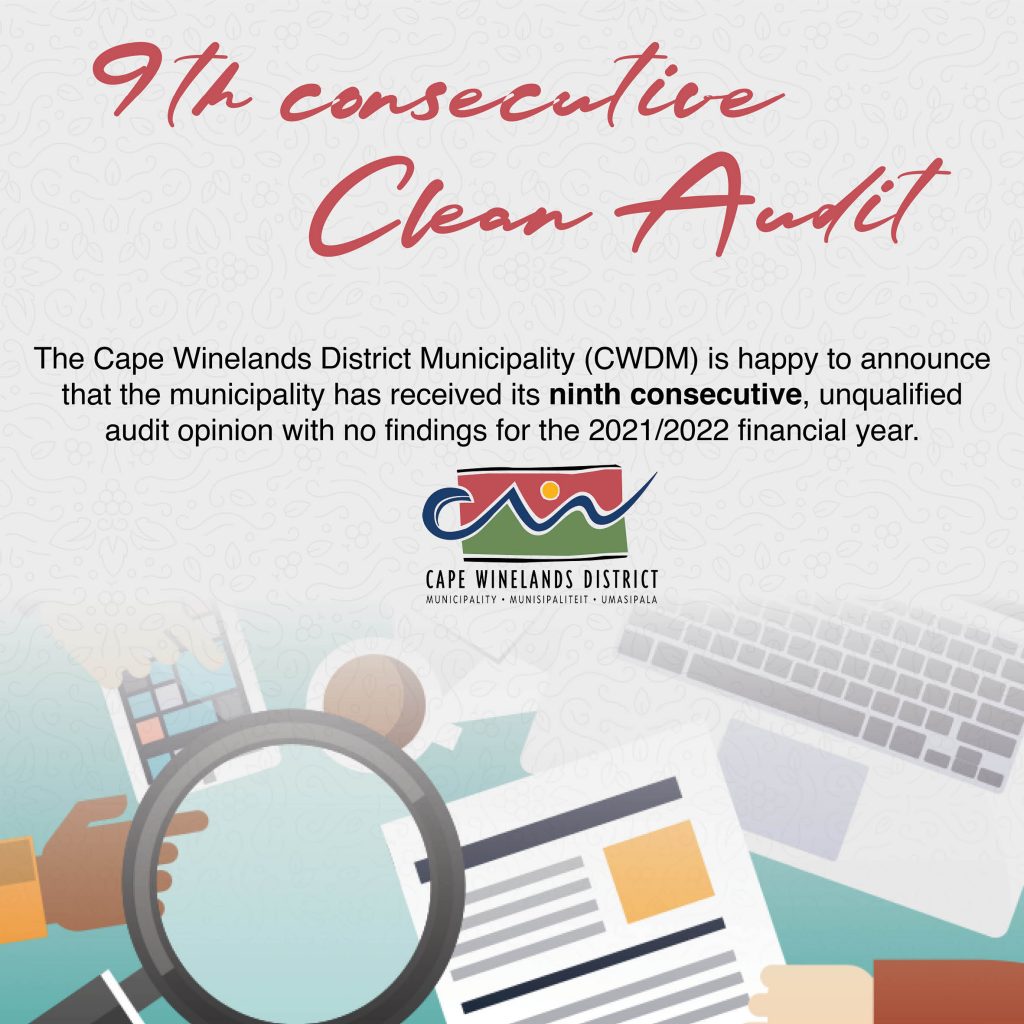 CWDM owns ninth consecutive Clean Audit Cape Winelands District